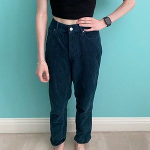 Blue corduroy mom jeans